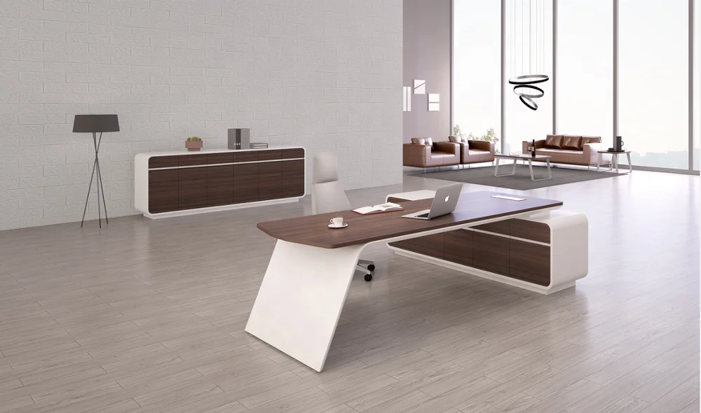 Modern Chairman Furniture MDF veneer Table Office CEO Desk,  luxury l shaped office desk office furniture