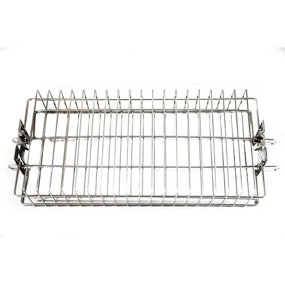 Stainless Steel Flat Spit Rotisserie Chrome Plated Grill Basket BBQ Grills Tool set Barbecue Accessories Utensils Grilling Tools