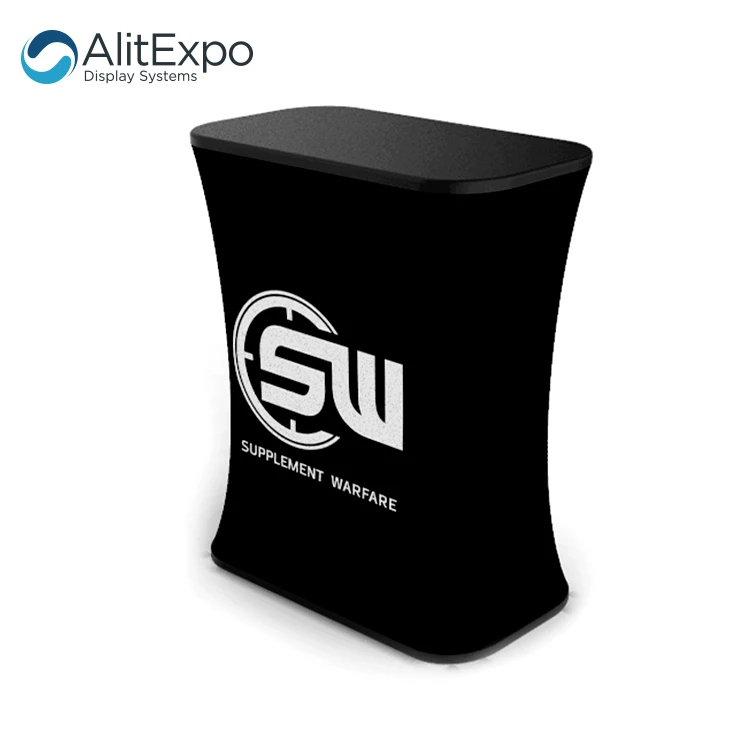 Портативный стол для рекламных выставок из натянутой ткани на
