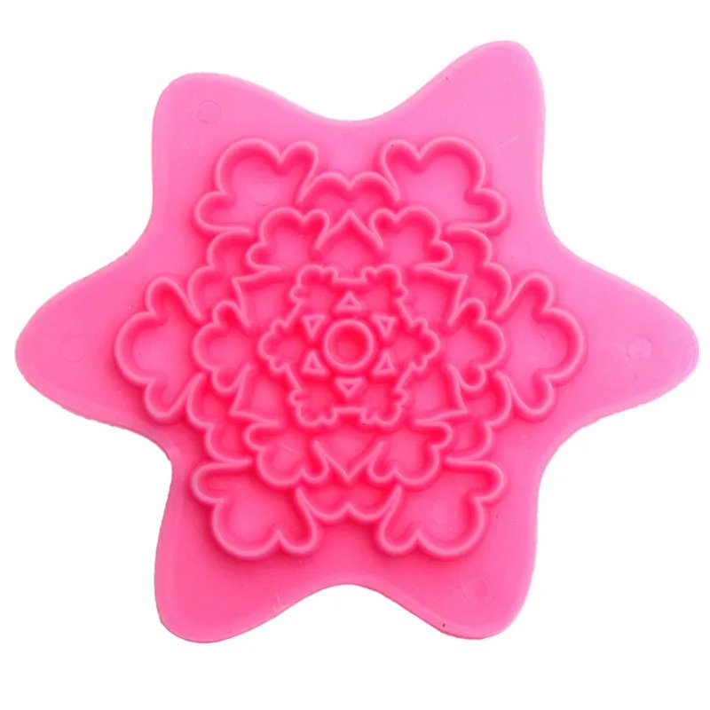 Yiwu bobao 4PCS artistic flower snowflake embossing stamp mold for chef cakes fondant decorative and craftsman clay sculpture