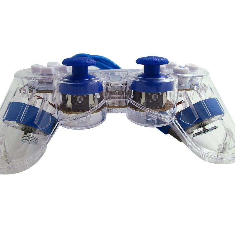 LQJP For PC Controller LED Wired USB Gamepad Vibration Joystick Game Controller Joypad For PC Laptop For Win7/10/XP Clear