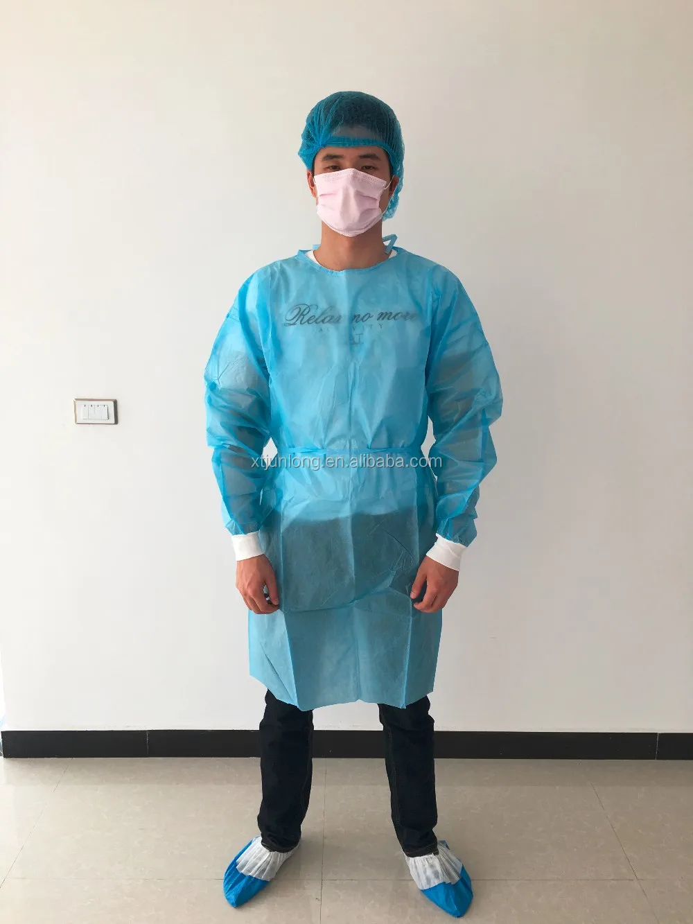 Cheap Price 20gsm 25gsm Lightweight Blue PP Non Woven Isolation Gowns