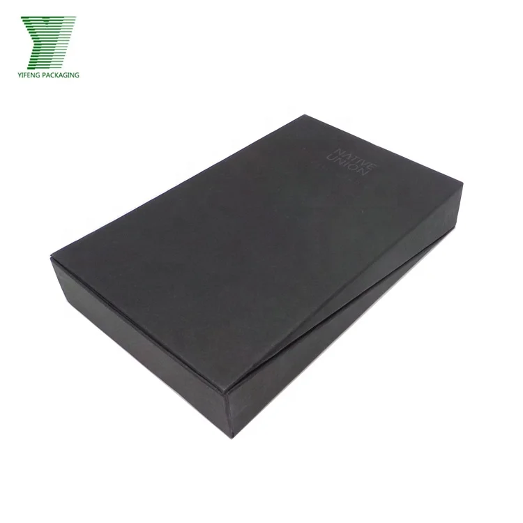 Custom Logo Printed Digital 3C Products Box Cardboard Pack Black A4 Gift Box for Electronic Products Earphone Packaging
