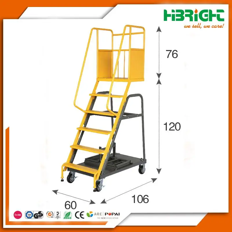 Warehouse Truck Moveable Stairs Rolling Ladders