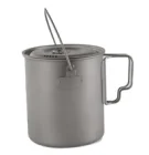 Titanium single-walled cup for one person hiking, camping 750ml-1550ml