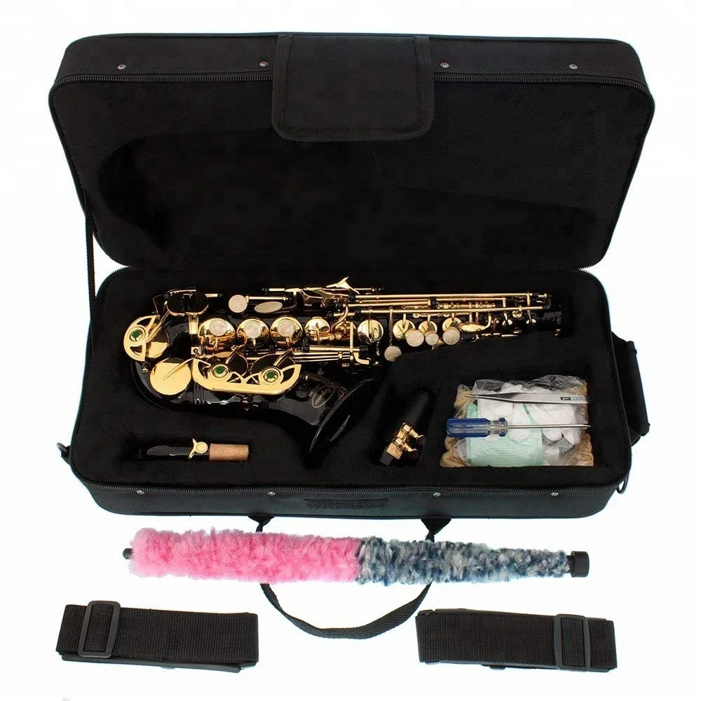 
Accept OEM Dasheng Music DSSC-711BG Black Body And Gold Keys Chinese Curved Saxophone Soprano 