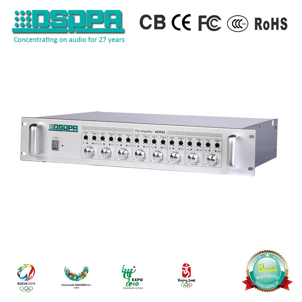 DSPPA ADR25 8 Channel Pre Amplifier Supplier PA Amplifier for Sale 8 Input Pre Amplifier