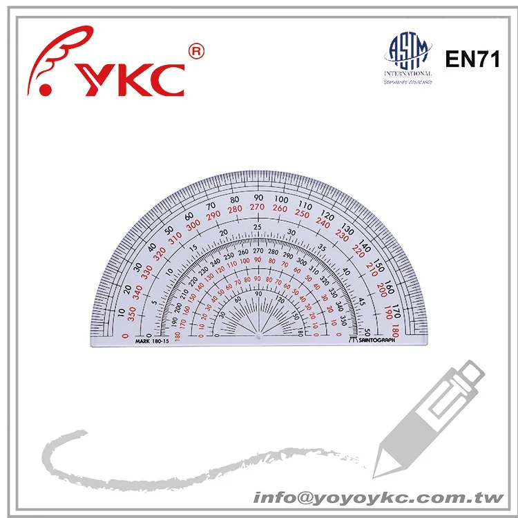 
U180-15 Drafting supplies Protractor 15cm 