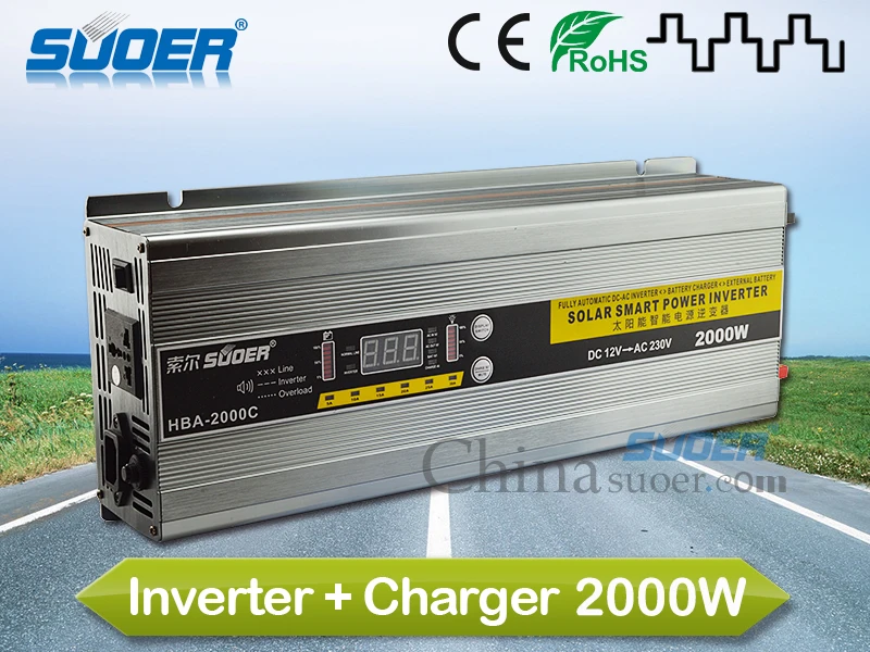 Suoer цена от производителя интеллектуальный цифровой дисплей 2000 Вт солнечная от сетки постоянного тока