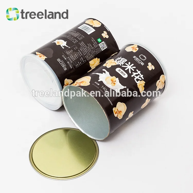 Custom Order Cylinder Popcorn Cardboard Tube Packaging Popcorn Paper Canister