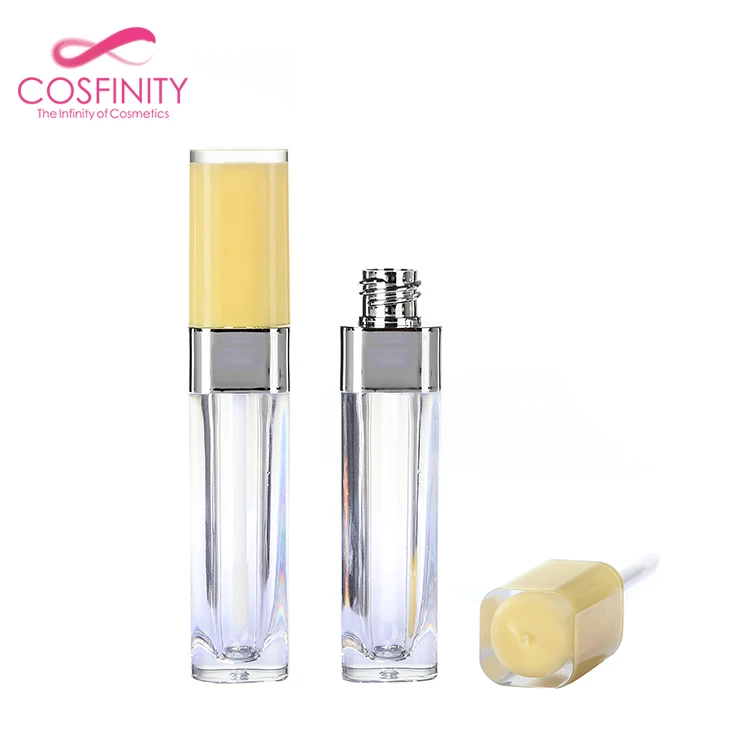 
Popular custom cardboard lipgloss container packaging make your logo square fancy luxury flat lip gloss tube 