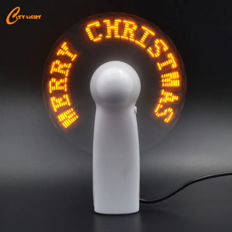 Mini portable programmable led message handheld fan