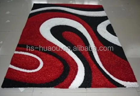 
chinese silk shaggy Polyester 3d Carpet 