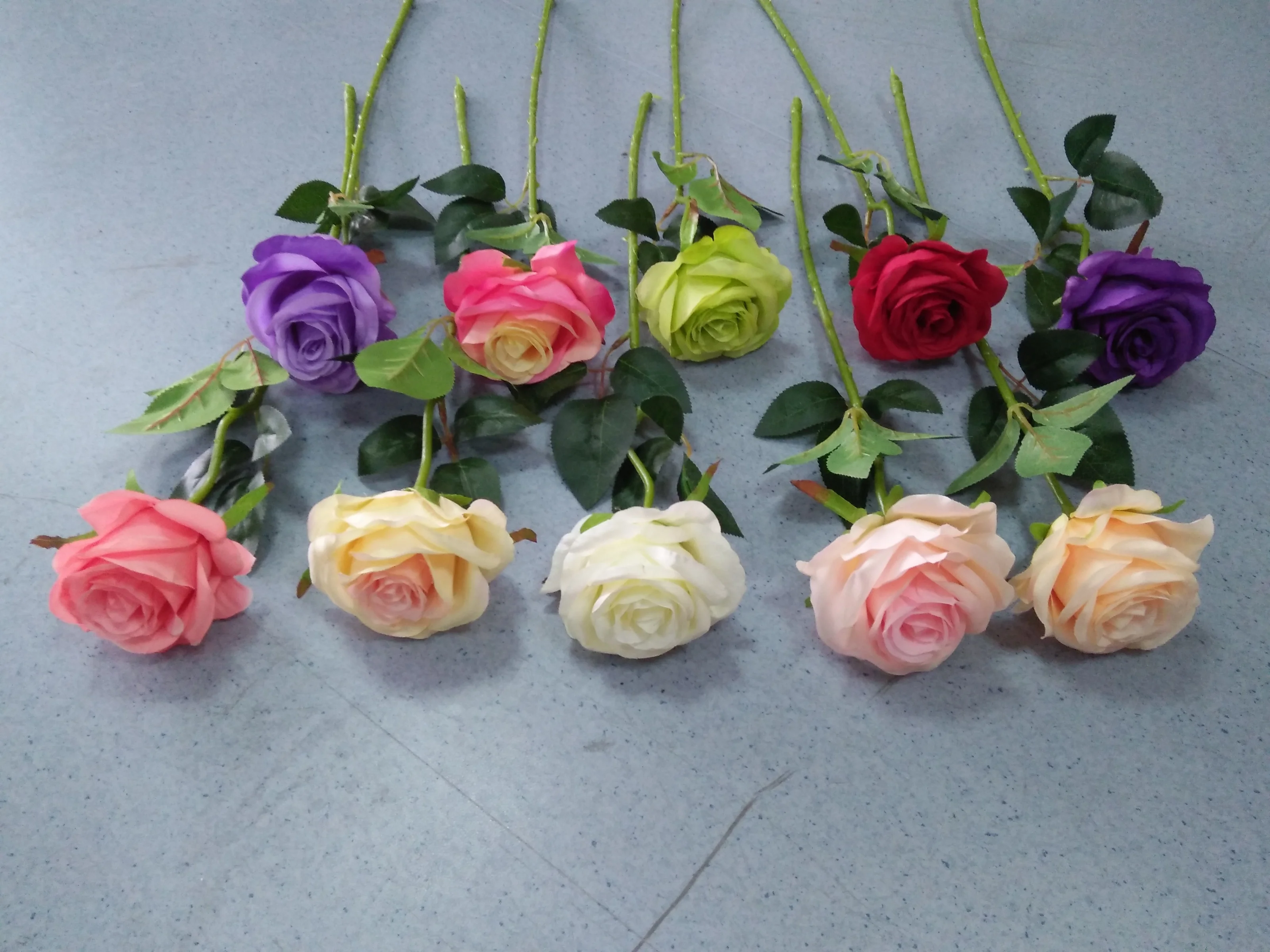 FC2004 Factory supplied single silk fabric artificial rose flowers for sale
