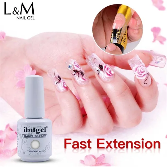 ibdgel 6 Colors UV Gel High quality Hard Gel Pink Nail Extension Easy Apply