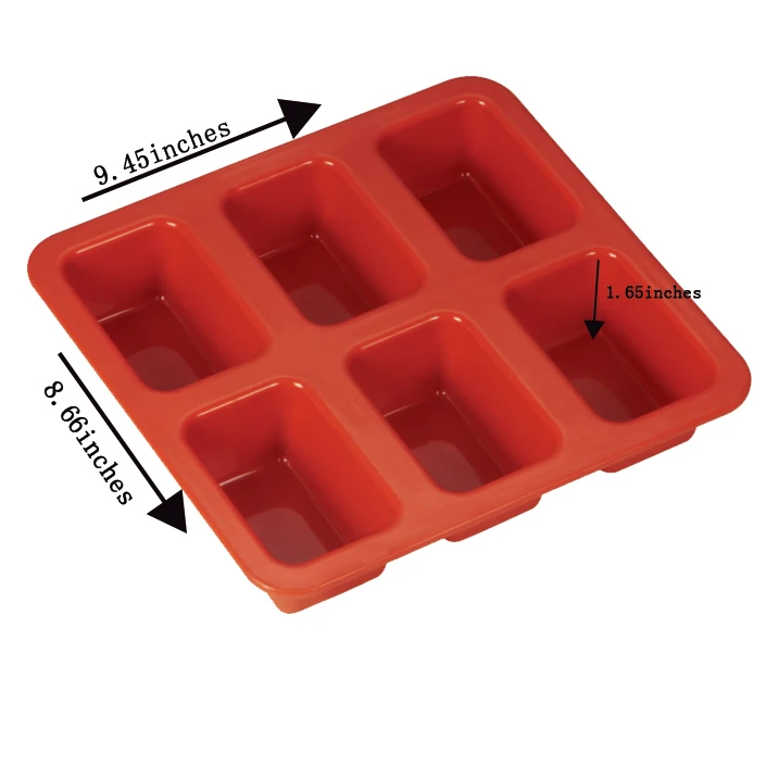 6pcs rectangle silicone cake mold soap silicone mold baking set