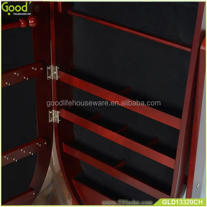 Full length oval shape vintage wooden mirror