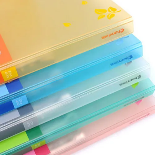 Candy Colors Transparent PP A4 Presentation Folder / Multifunction PP Folder Conference Single clip / Document organizer