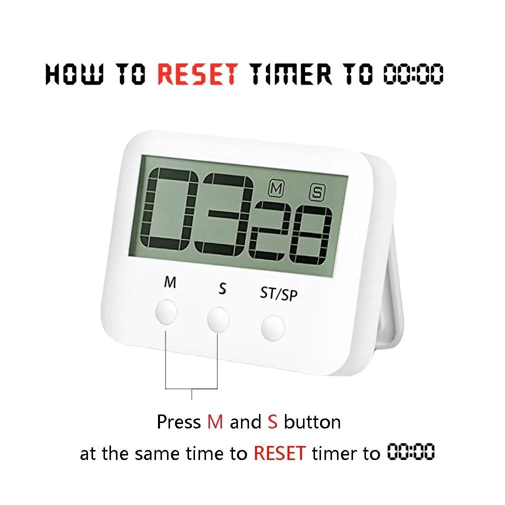 Large Display Interval Timer Gym Countdown Digital Timer Battery Powered Refrigerator Digital Millisecond Kitchen Sport CN;GUA