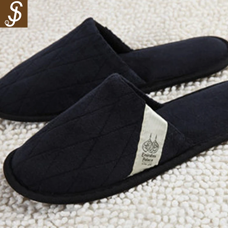 S&J High Quality White Plush Hotel Spa Indoor Disposable cheap hotel slippers