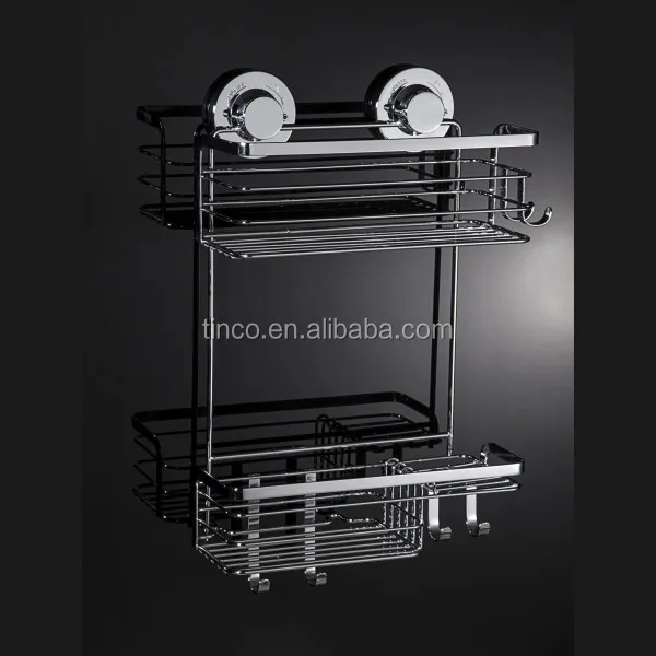 
Bathroom Double Tiers Rubber Suction Caddy 