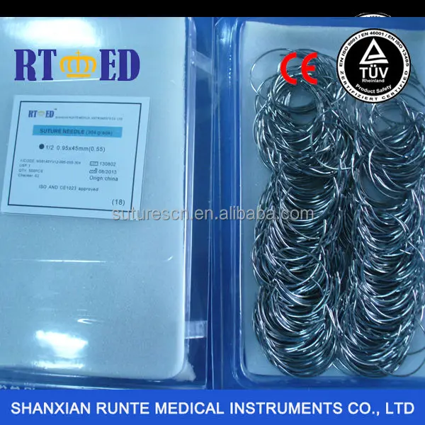 Изогнутые шовные иглы с просверленным концом для медицинского использования