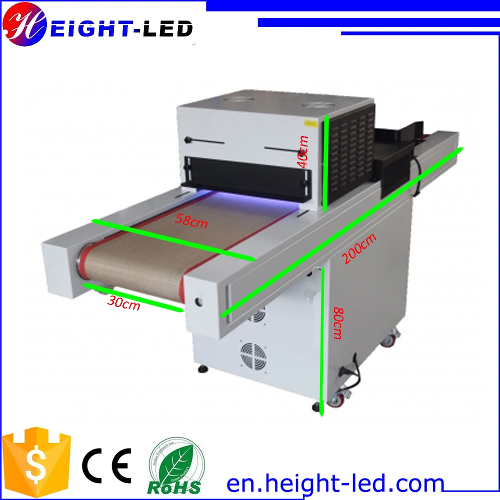 Professional factory facade LED conveyor belt UV curing machine for curing