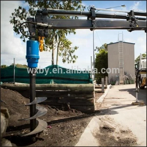 Hydraulic auger earth drill digger concrete helical pile driver excavator attachment solar pile driver screw pile ground drill