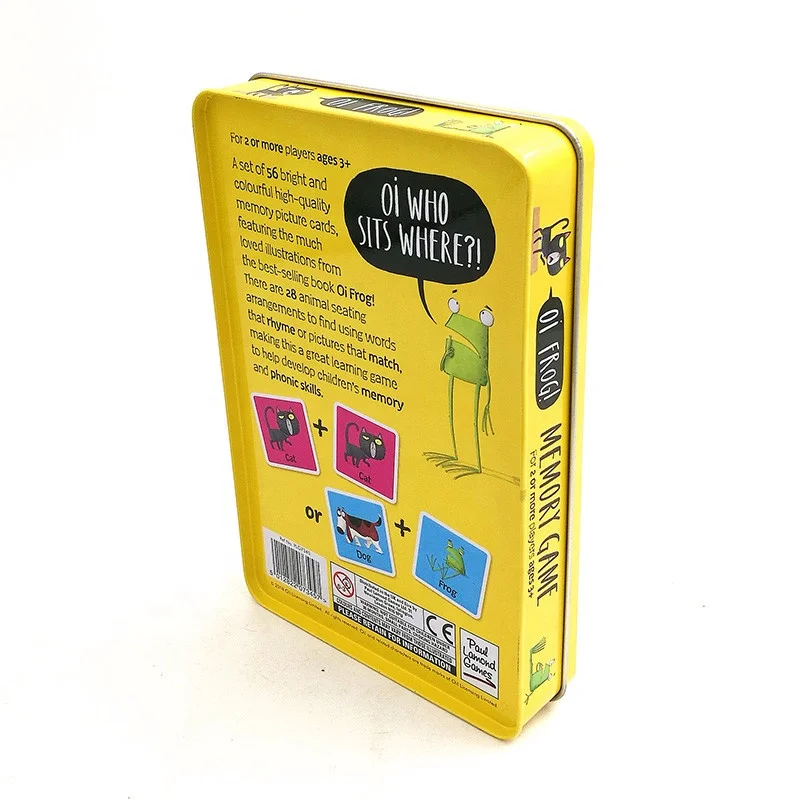Rectangle shape metal gift card tin containers packing  box Metal Package box for Baby Early Learning memory cards