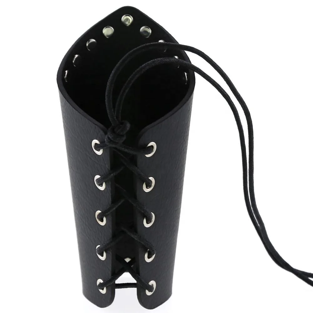 Punk Rock Gothic Leather Wrist Bracer Guards Arm Protector Wristband Cosplay