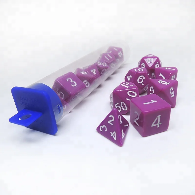Wholesale Pvc Tube Packing Dice Normal Size Polyhedral Opaque Color Solid Set for DND