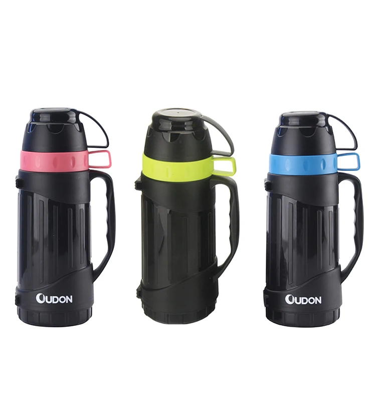 Customizable Logo Camping Plastic Glass Vacuum Flask Thermos With Inner Glass