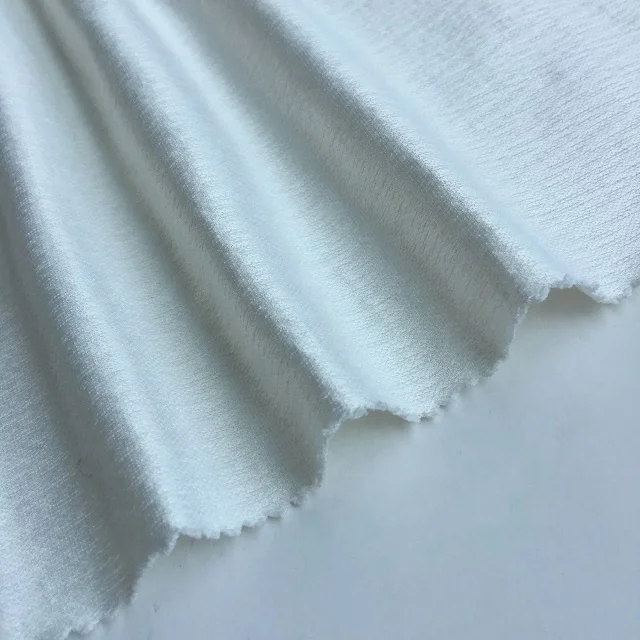 
82% Organic cotton 18% Recycled Polyester knitted crepe mess fabric chinese factory 