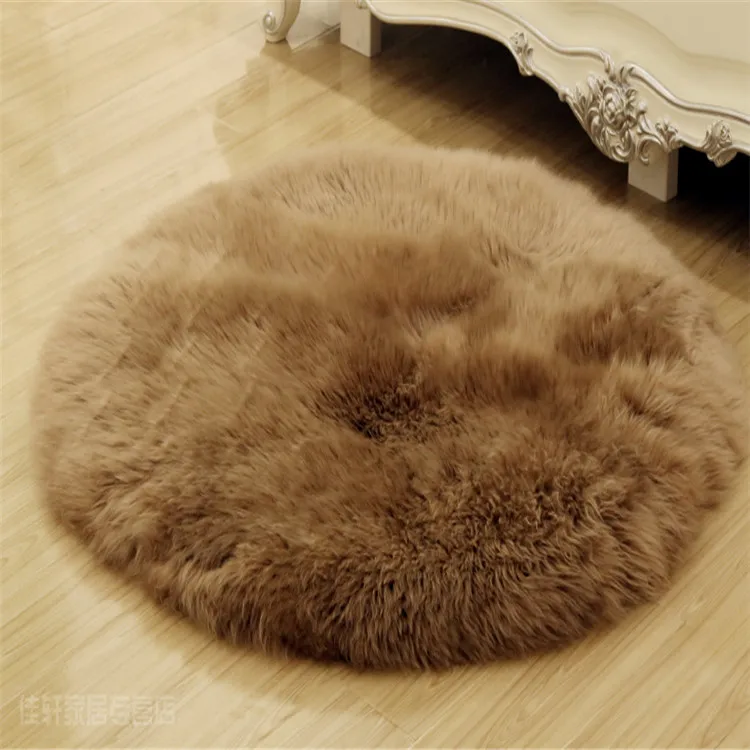 New Zealand brown natural high-low wool sheepskin sofa cushion