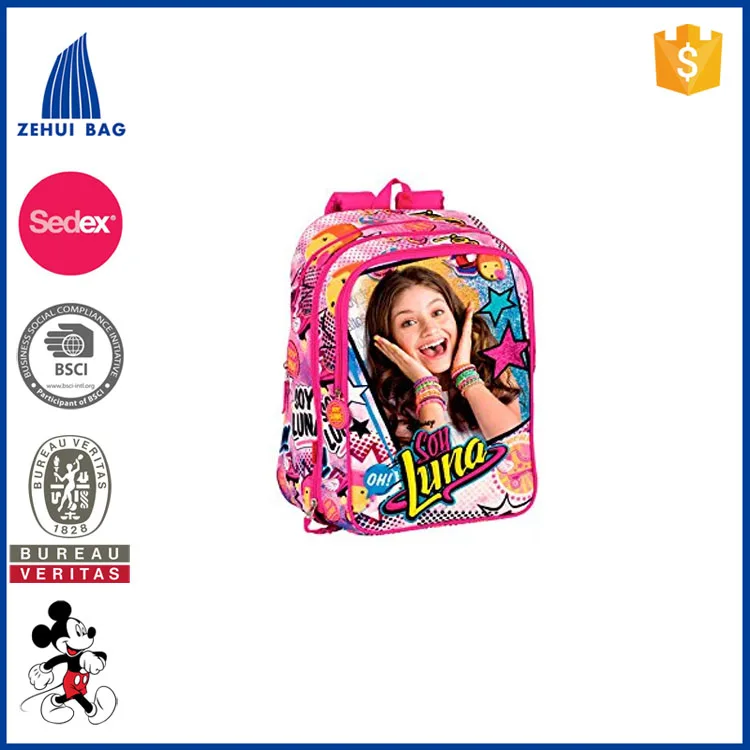 
Soy luna smile cute picture of school bag delsey luggage kids trolley school bags for children 