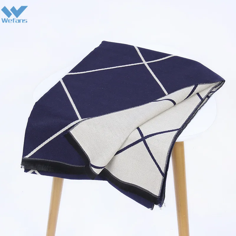 
Wefans China manufacturers weave Diamond pattern plaid pashmina shawl scarf 100% cashmere scarf 