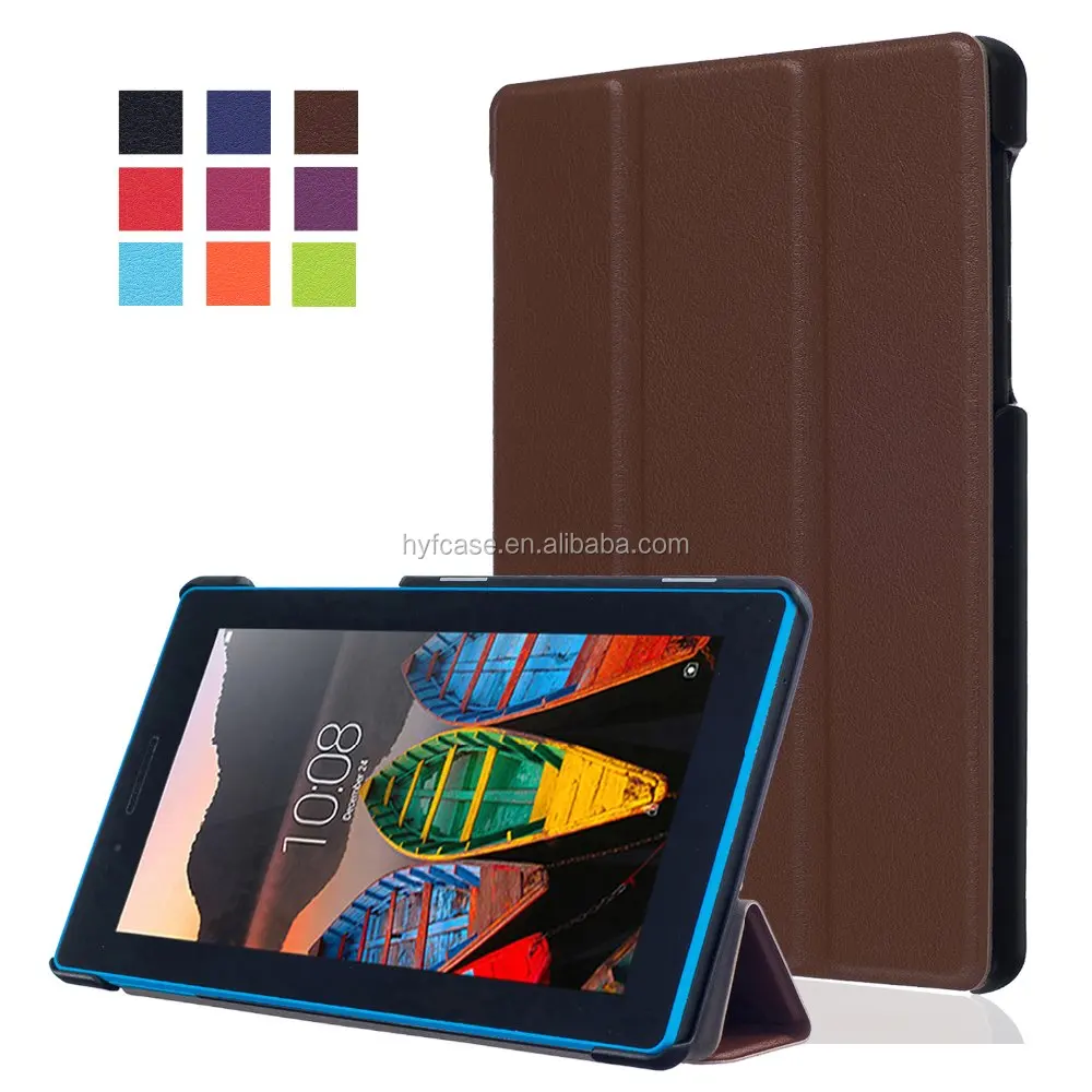 
Plastic Tablet Case for Lenovo, Three Fold Flip Leather for Lenovo Tab3 7.0 710F 