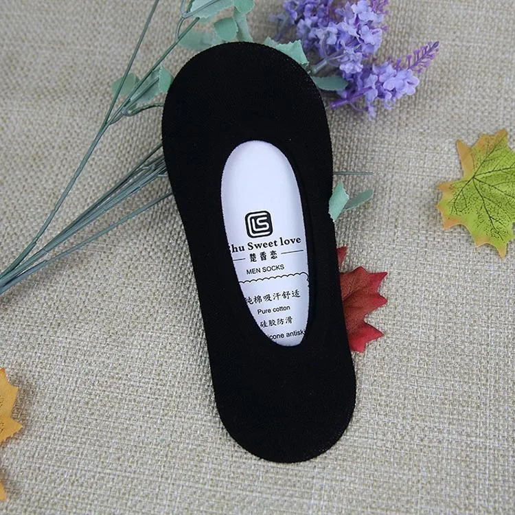 
Cheap Men Creathable Comfort Spring Summer Cotton Non-slip Invisible Boat Socks 