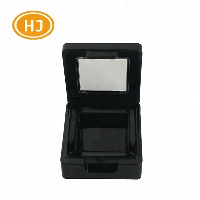 Empty cosmetic container single pan transparent window black eyeshadow palette case