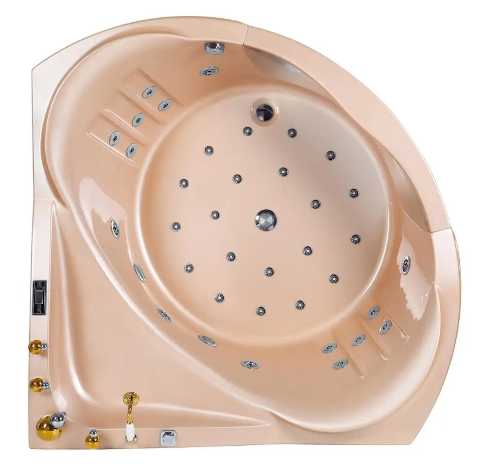 WOMA Q415 good price corner whirlpool massage bathtub 1.5x1.5m with TV