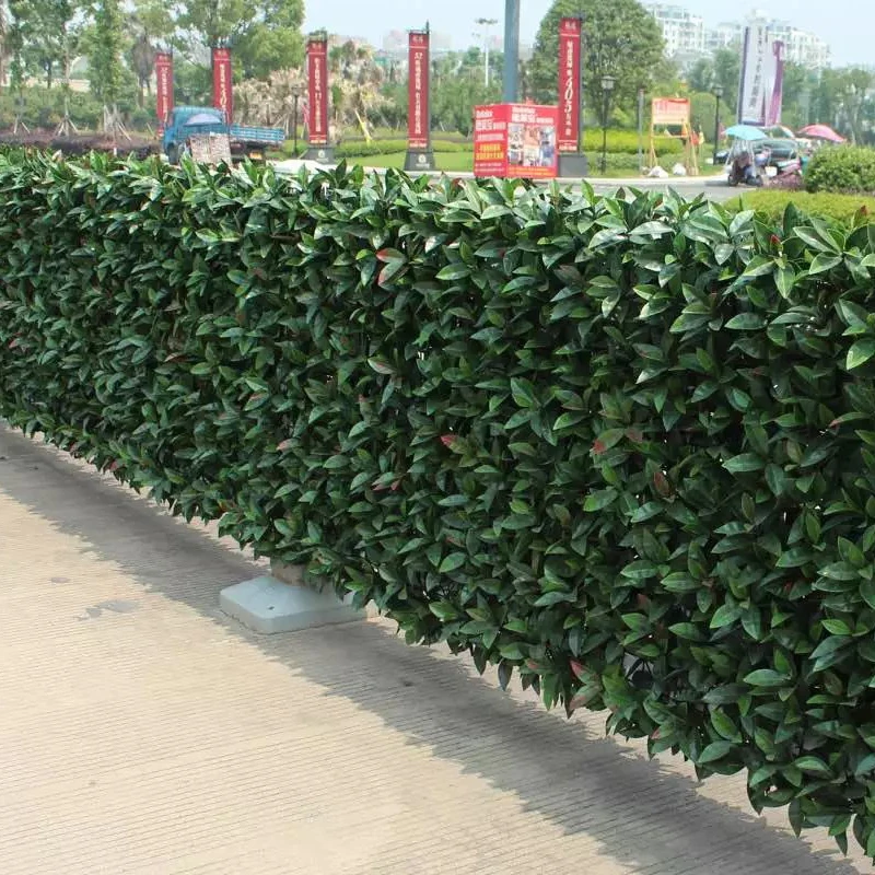 Promotional 50X50cm vertical plastic artificial plant green wall balcony grass leaves mat manufacturer
