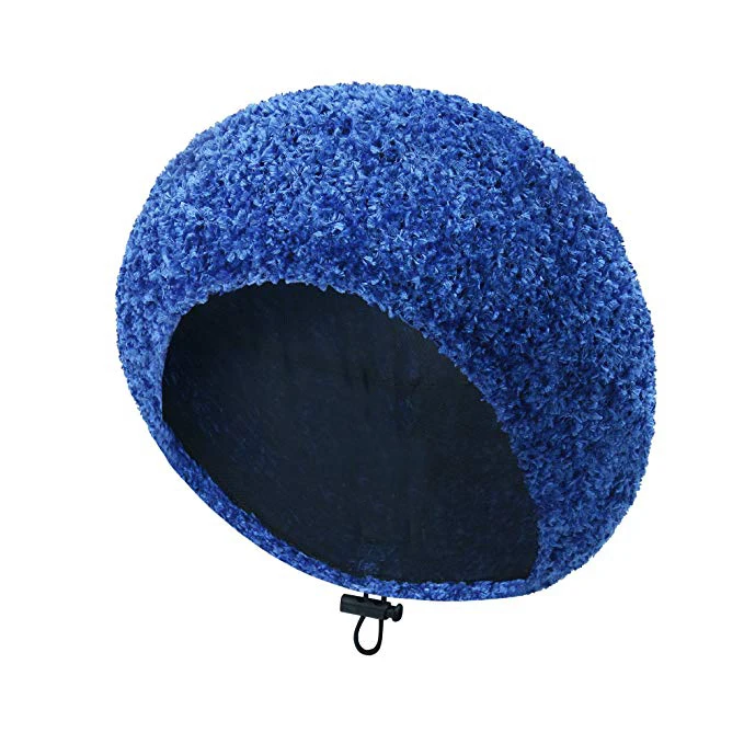 AJ 19109 Custom Blue Knitted Polyester Adjustable Light Weight Beret Beanie Hat Chenille Snood With Lining