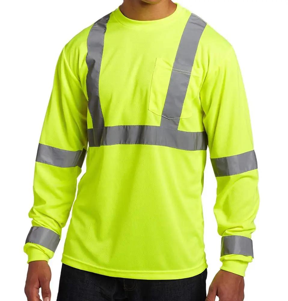 ZUJA ANSI 107 Factory Directly Fluorescent Safety Hi vis Shirt