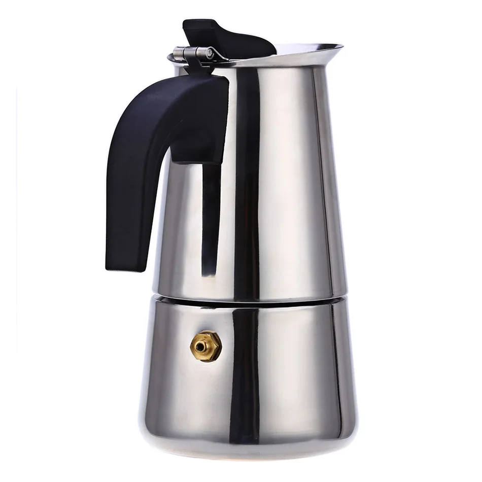 
stainless steel moka coffee pot espresso coffee maker 1-6 cups 