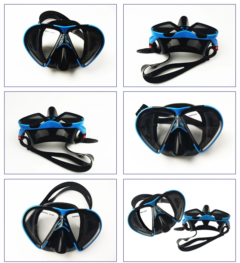Dive Mask for Scuba Diving Snorkeling Swimming Goggles Mask tempered glass
