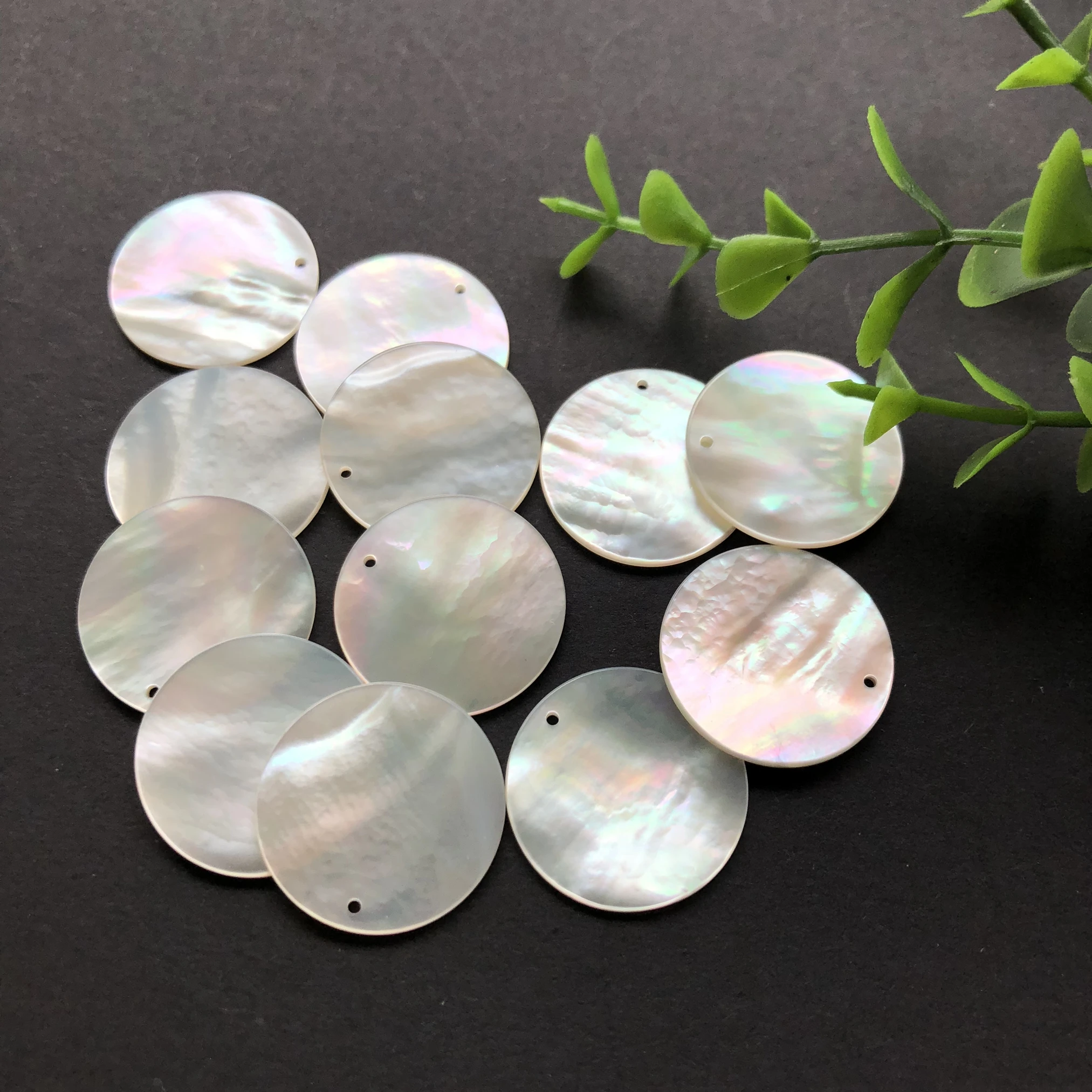 Factory outlet hot sale good quality round mother of pearl Gemstone jewelry punch white shell