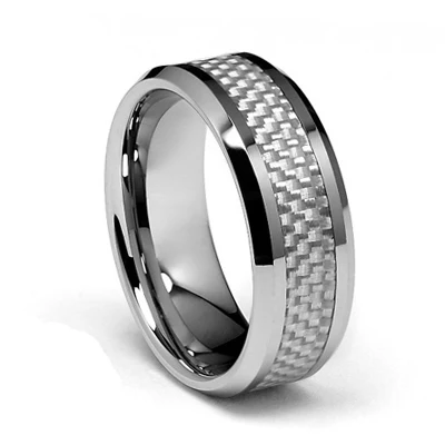 High End Fashion Jewelry Ring Models Gold Plated Beveled Edges Tungsten Carbon Fiber ,new for Men Laser