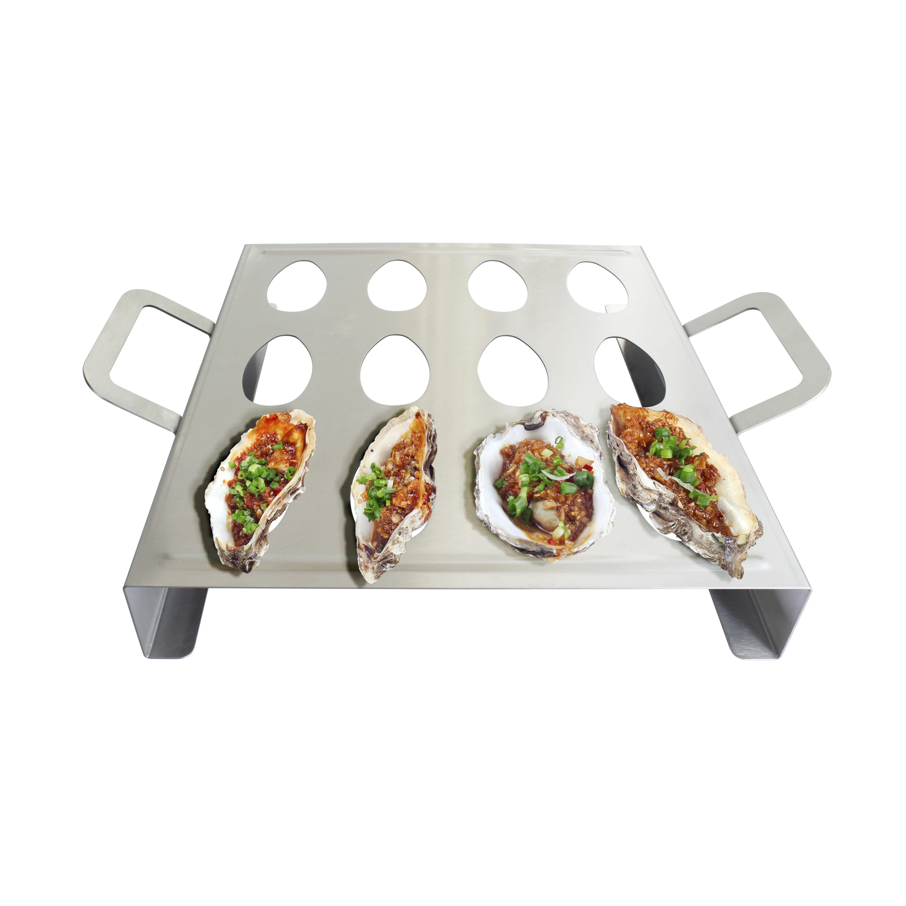 Многофункциональный стеллаж для барбекю из нержавеющей стали с двумя ручками, оптом