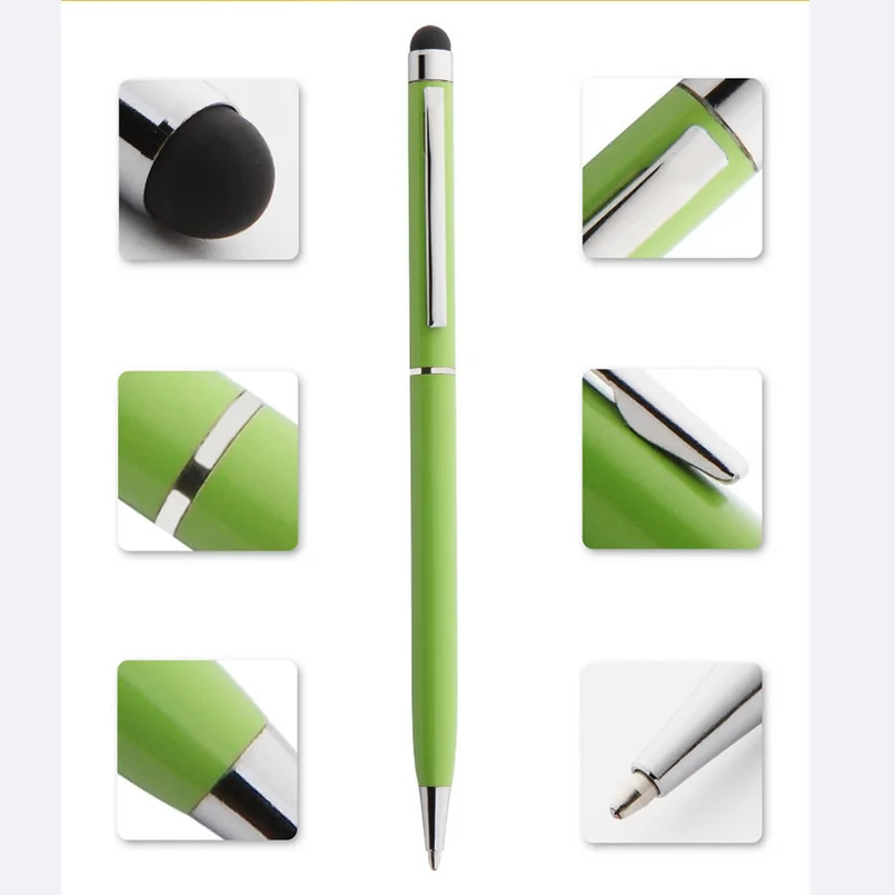 High quality screen touch pen 2 in 1 ballpen/promotional metal stylus ball pen for ipad