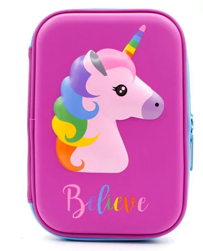 
Big Capacity Unicorn Pencil Case with Zipper for School Kids 